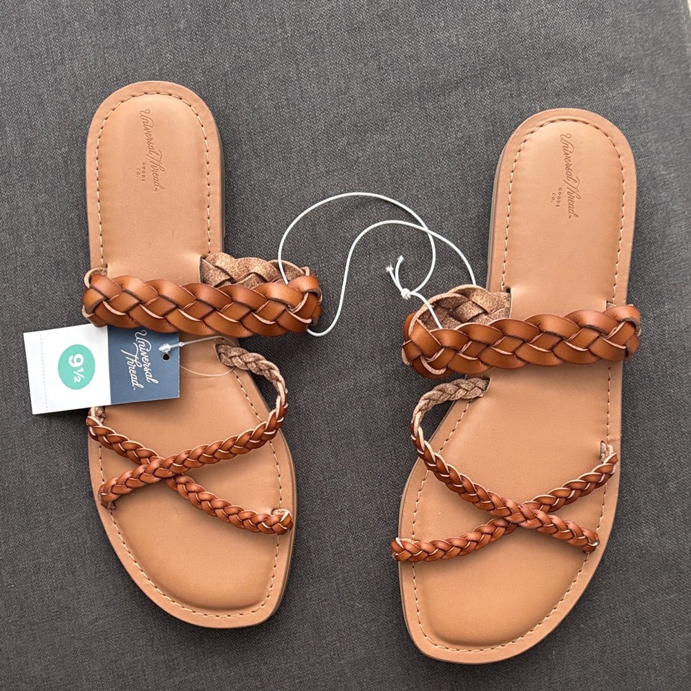 Universal Thred Women's Braided Tan Sandals 9.5